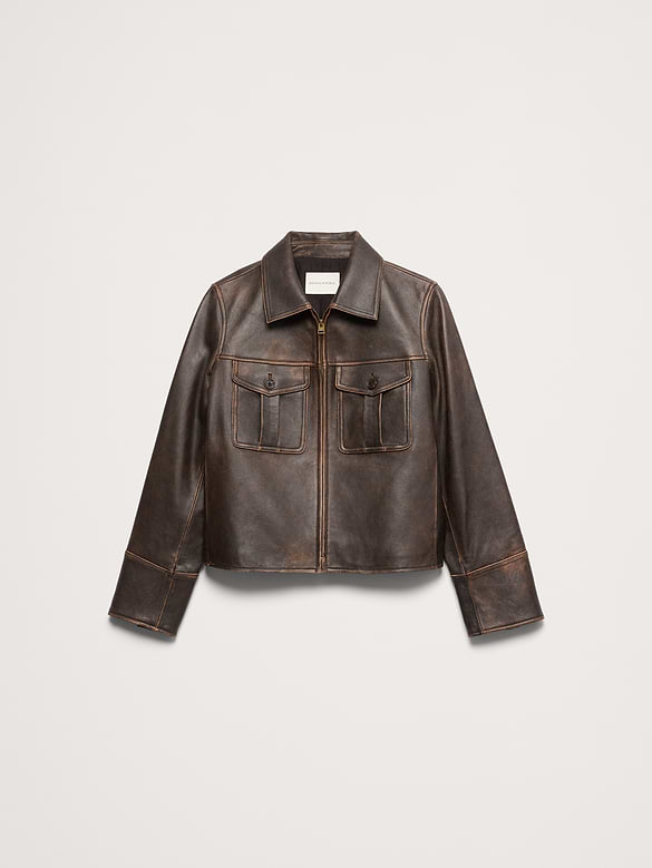 Distressed Leather Jacket