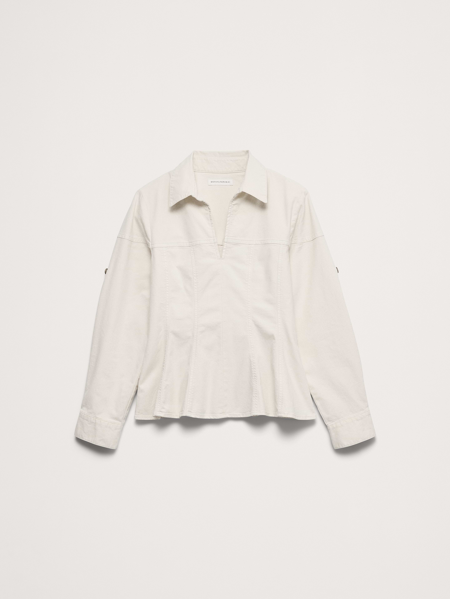 L'image numéro 4 présente Haut à taille plissée en coton extensible