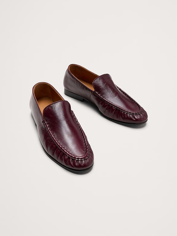 Flâneurs en cuir à bout mocassin