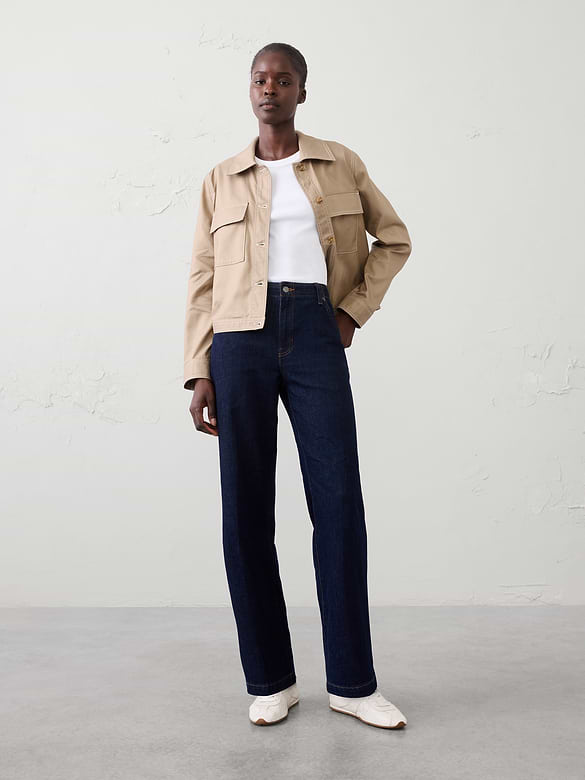 Straight High-Rise Tailored Jean