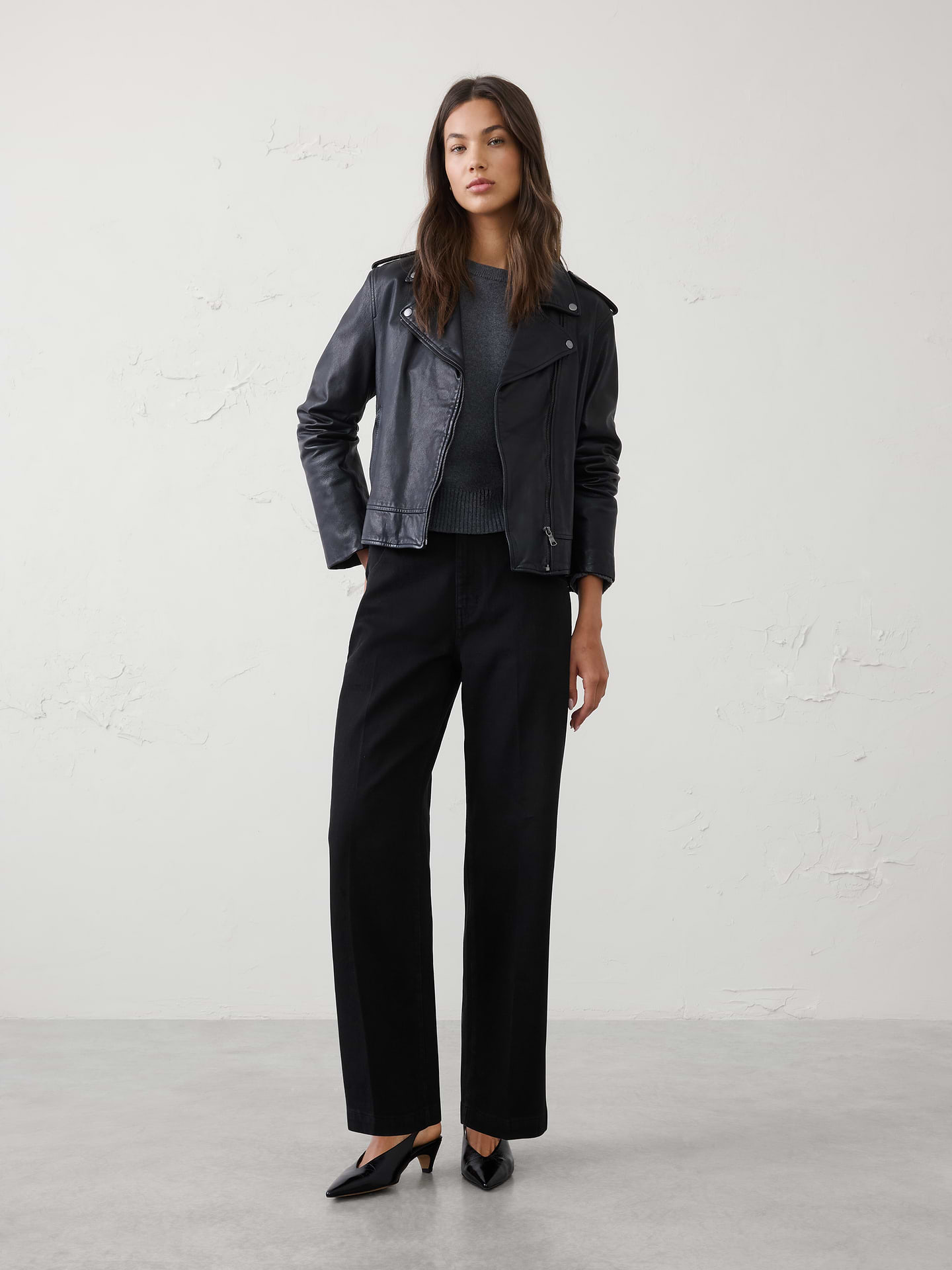 Image number 1 showing, Straight High-Rise Tailored Jean
