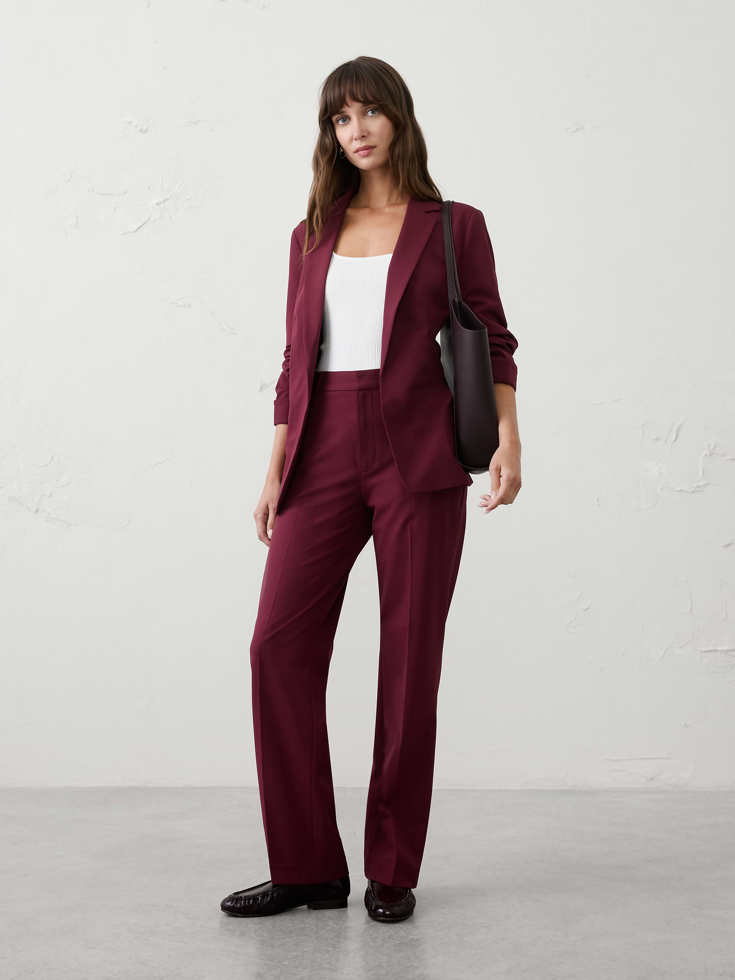 Image number 1 showing, Straight High-Rise Sculpted Trouser