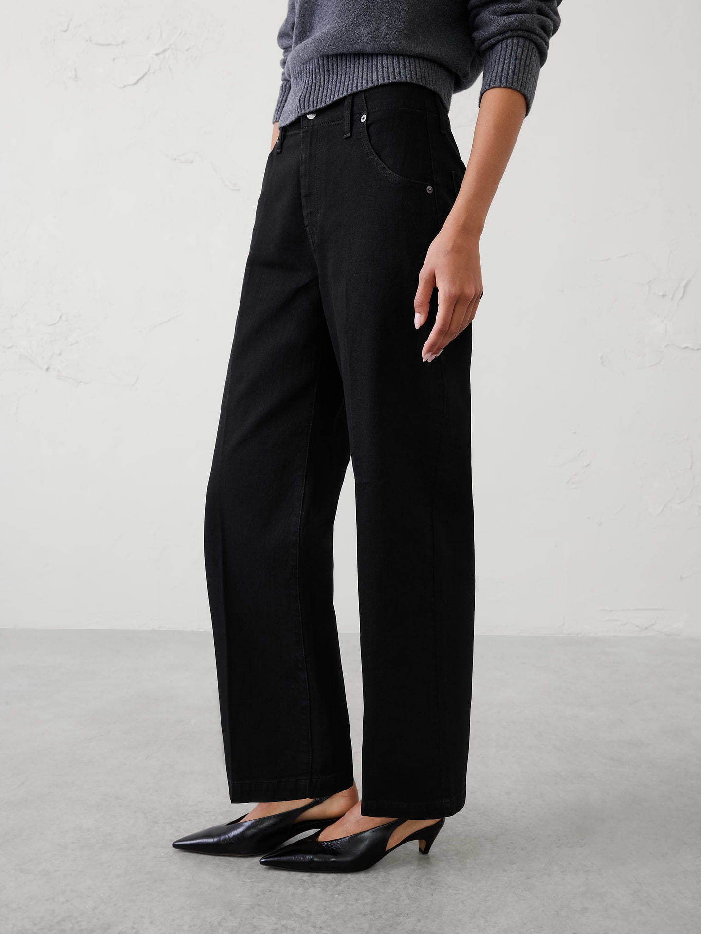 Image number 3 showing, Straight High-Rise Tailored Jean