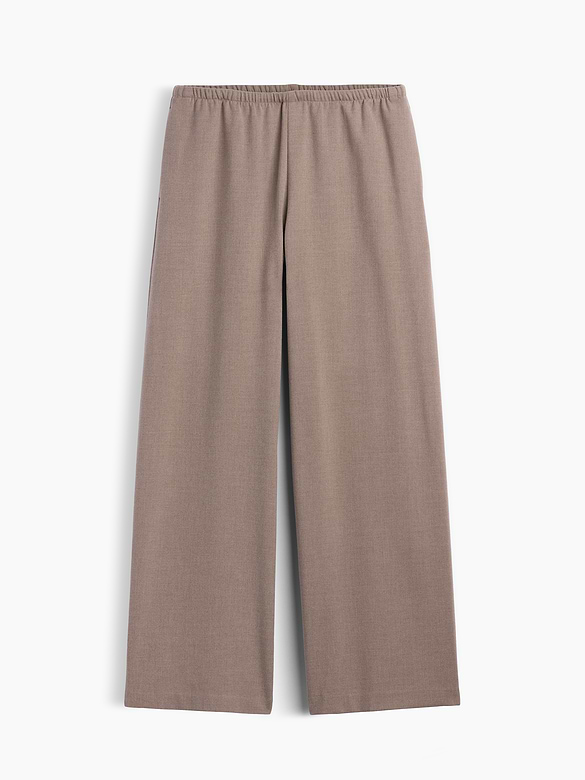 Brushed Twill Easy Wide-Leg Pants