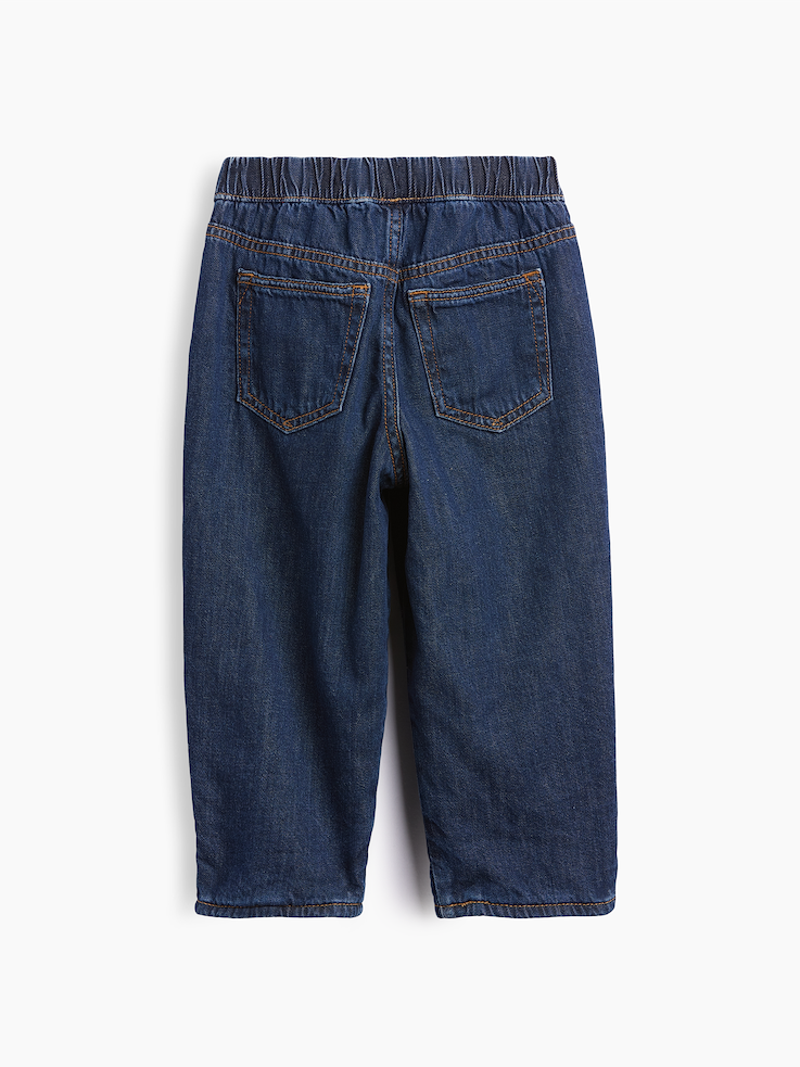 Image 3 of 4, Baby & Toddler Cozy-Lined Barrel Jeans