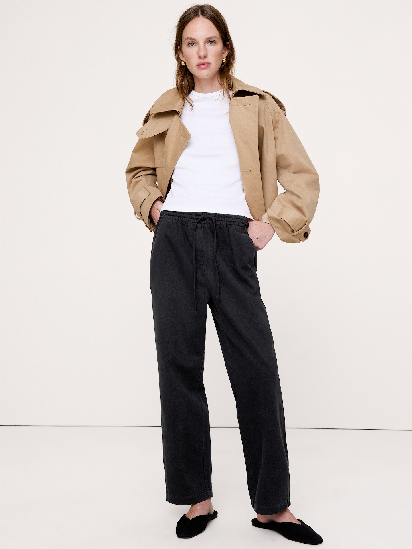 L'image numéro 1 présente Pantalon à jambe droite en coton Escapade