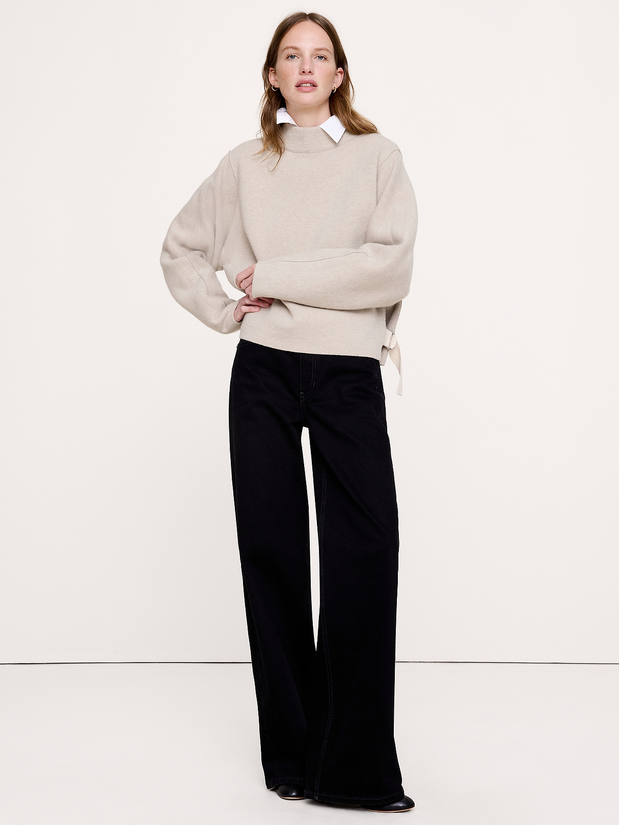 Felted Wool Mock-Neck Sweater | Banana Republic