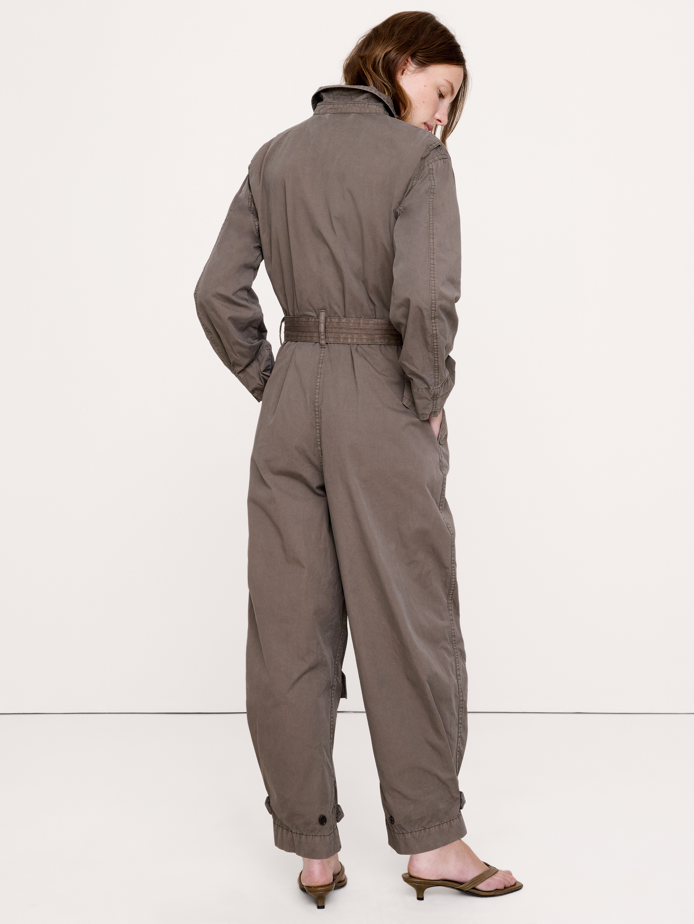 Image number 3 showing, Cotton Twill Zip Jumpsuit