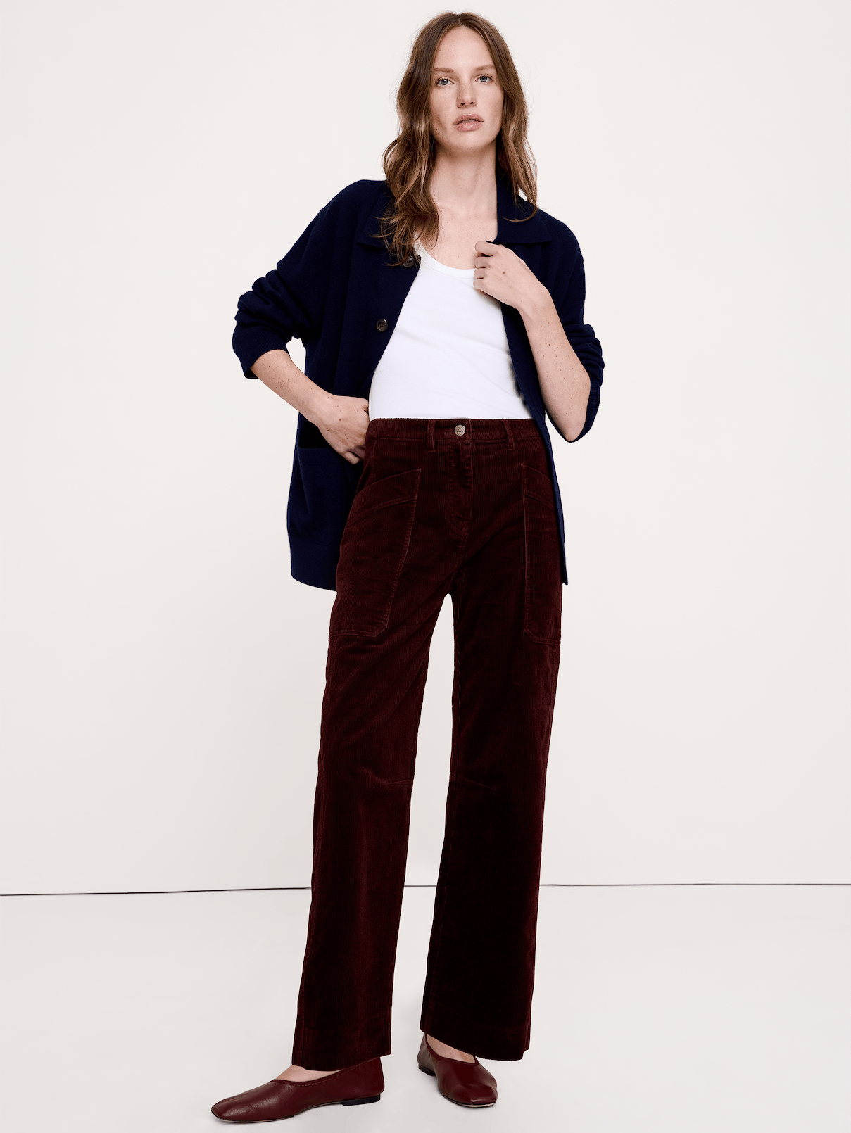 High-Rise Straight Corduroy Pant