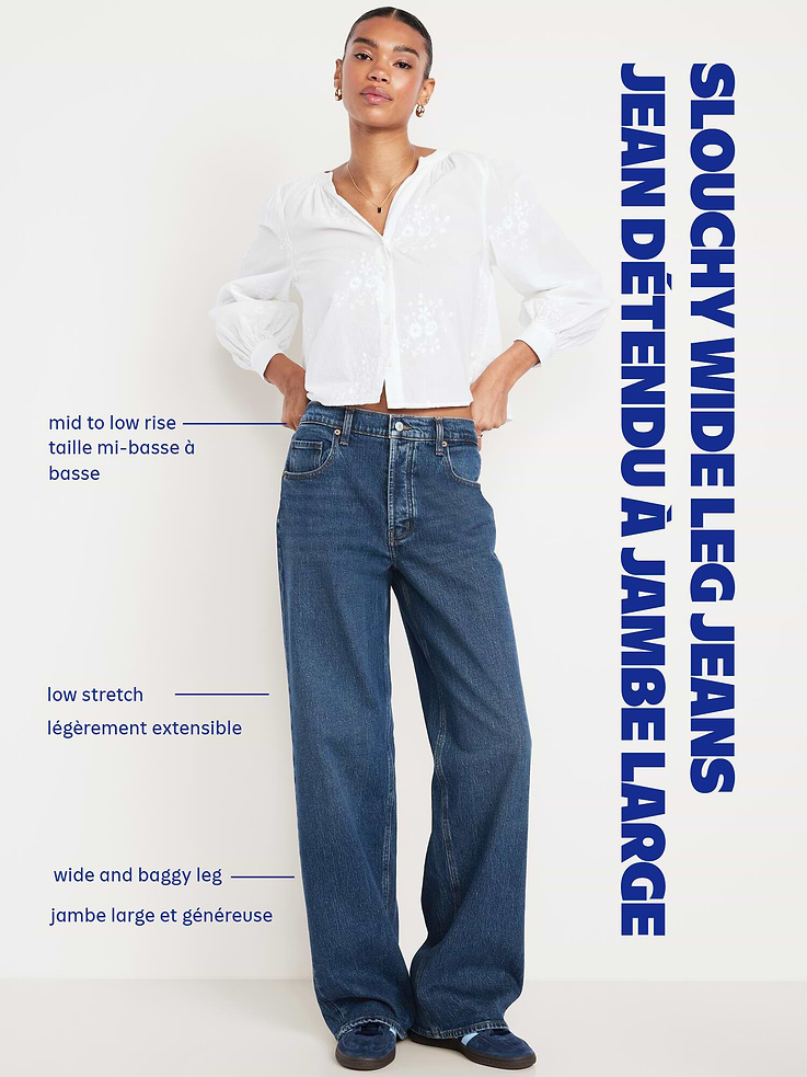 Image number 6 showing, Mid-Rise Slouchy Wide-Leg Jeans