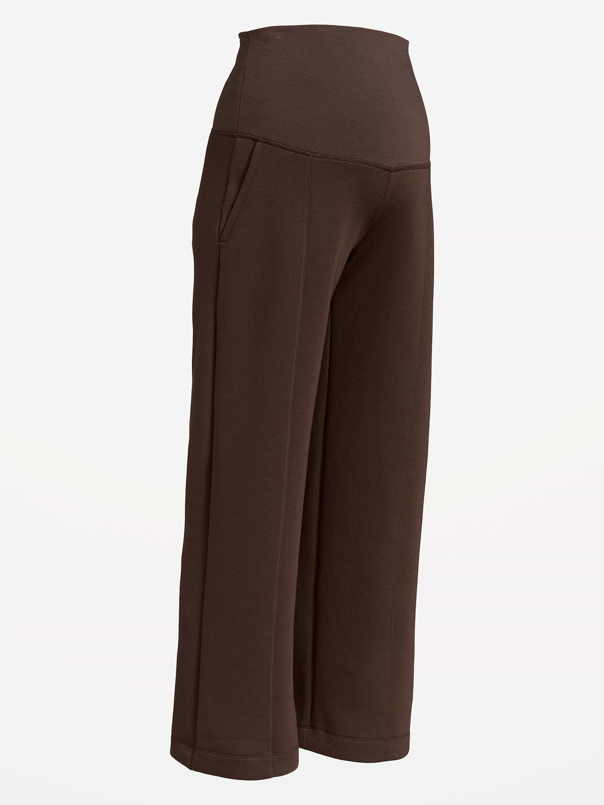 Image number 2 showing, Maternity Bounce Fleece Rollover-Waist Wide-Leg Pants