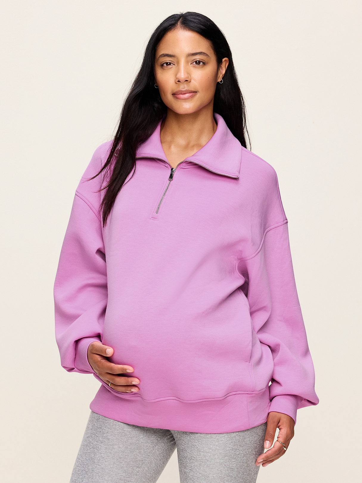 Maternity Bounce Fleece Half-Zip Pullover | Old Navy
