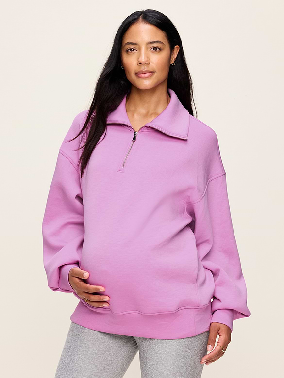 Maternity Bounce Fleece Half-Zip Pullover