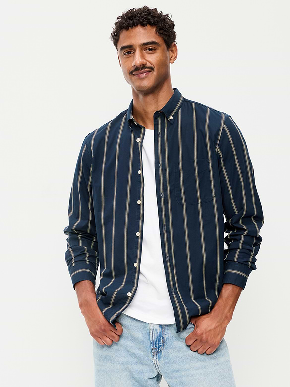 Classic Fit Everyday Striped Poplin Shirt
