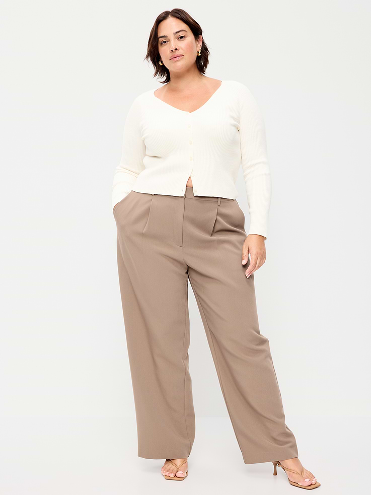 Image number 8 showing, Extra High-Waisted Taylor Wide-Leg Trouser Pants