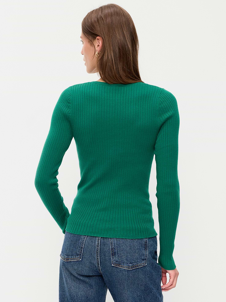 Image number 2 showing, Crew-Neck Long-Sleeve Ribbed Top