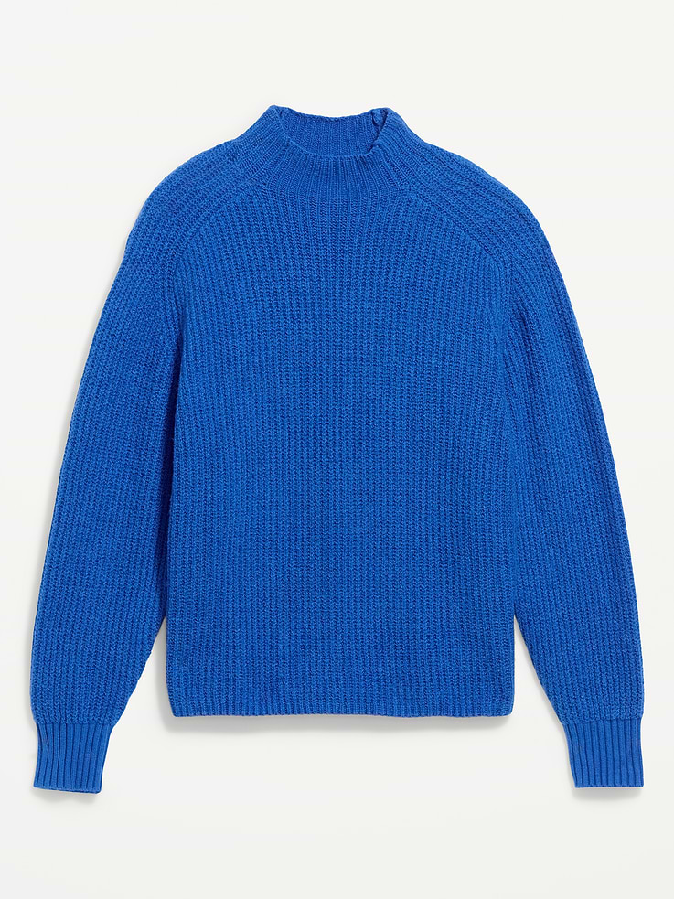 Image 4 of 5, SoSoft Mock-Neck Shaker Sweater