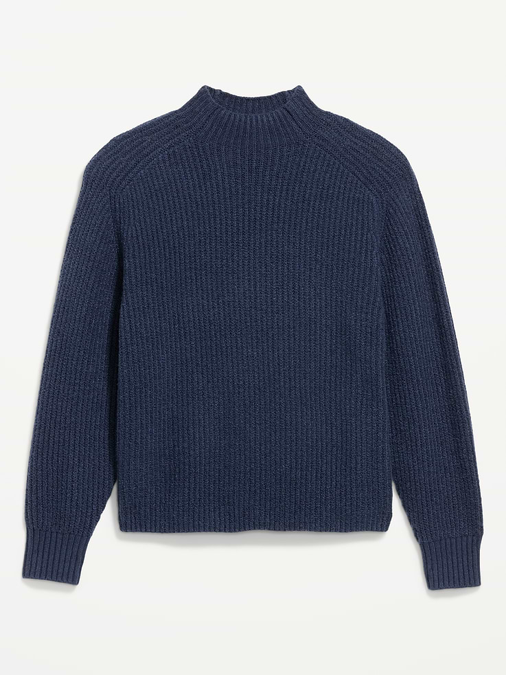 Image 4 of 5, SoSoft Mock-Neck Shaker Sweater