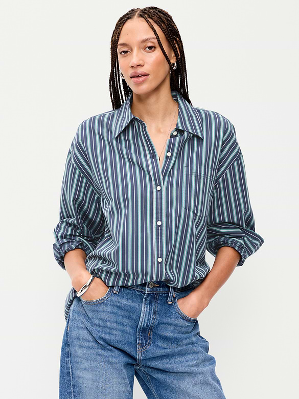 Oversized Button-Down Boyfriend Shirt