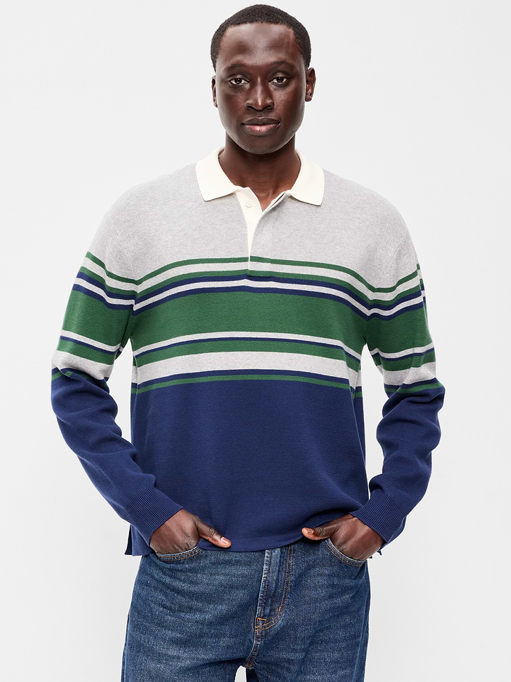 Image number 1 showing, Long-Sleeve Rugby Polo