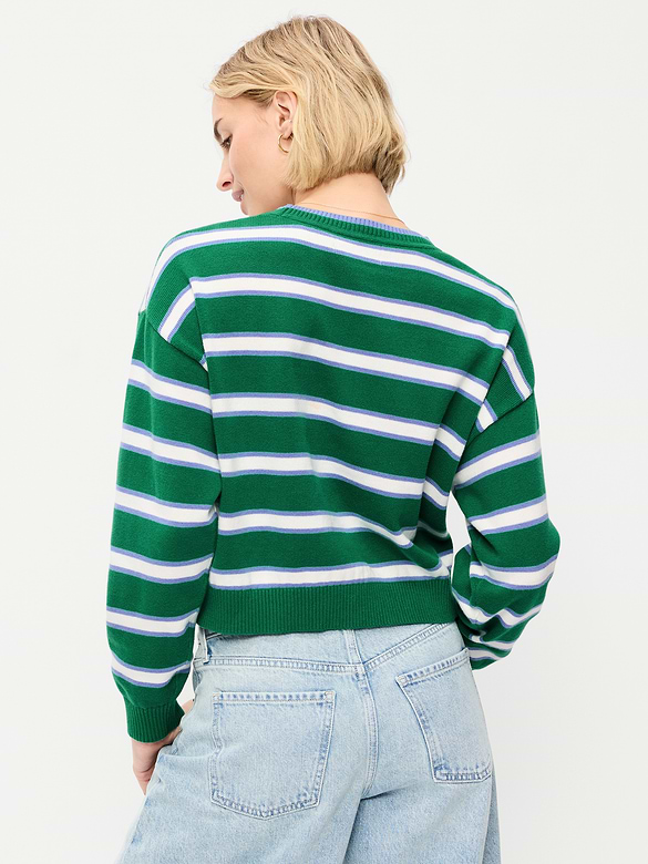 SoSoft Cotton Crew-Neck Cropped Sweater