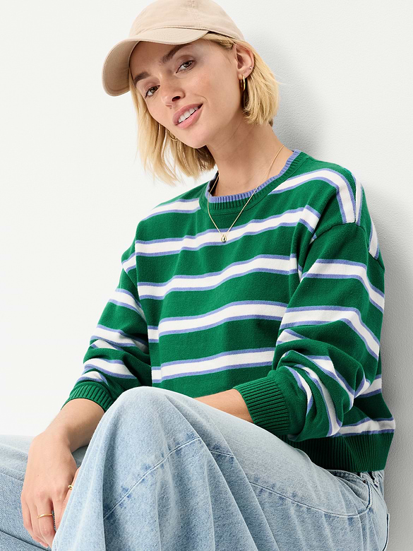 SoSoft Cotton Crew-Neck Cropped Sweater