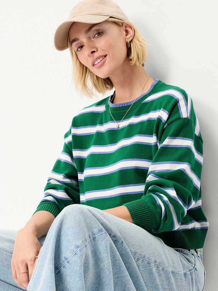 Image number 3 showing, SoSoft Cotton Crew-Neck Cropped Sweater