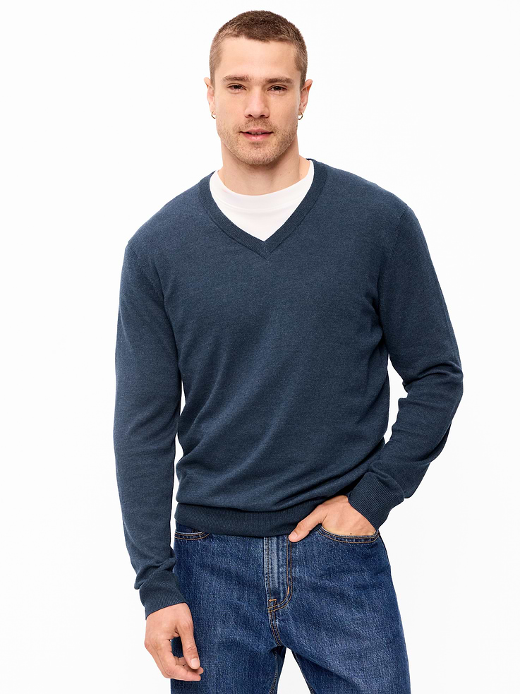 Image 1 of 4, v-neck, long sleeves, rib-knit trim, pullover style, Product #903465