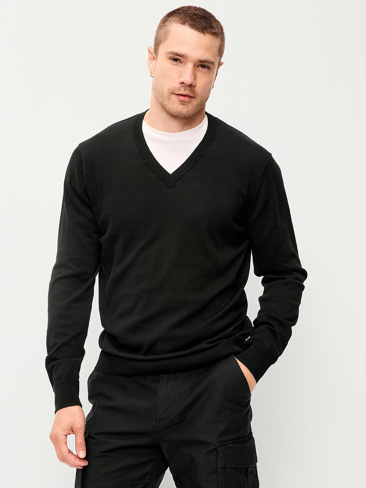 Image 1 of 4, v-neck, long sleeves, rib-knit trim, pullover style, Product #903465