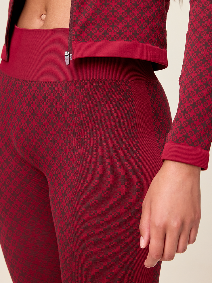Image 6 de 10, Legging en jacquard sans coutures à taille haute