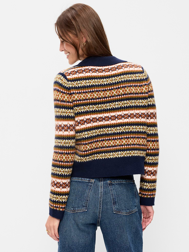Image 2 of 5, SoSoft Split-Neck Collar Long-Sleeve Sweater