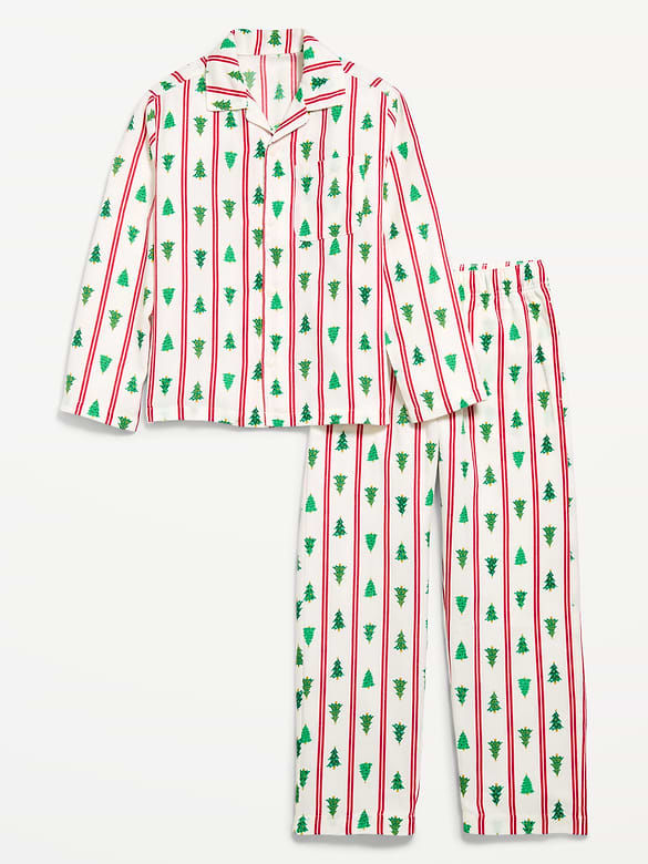 Gender-Neutral Printed Flannel Pajama Pants Set for Kids