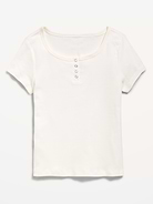 Image number 1 showing, Short-Sleeve Henley Top for Girls
