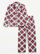 Image number 1 showing, Gender-Neutral Printed Flannel Pajama Pants Set for Kids