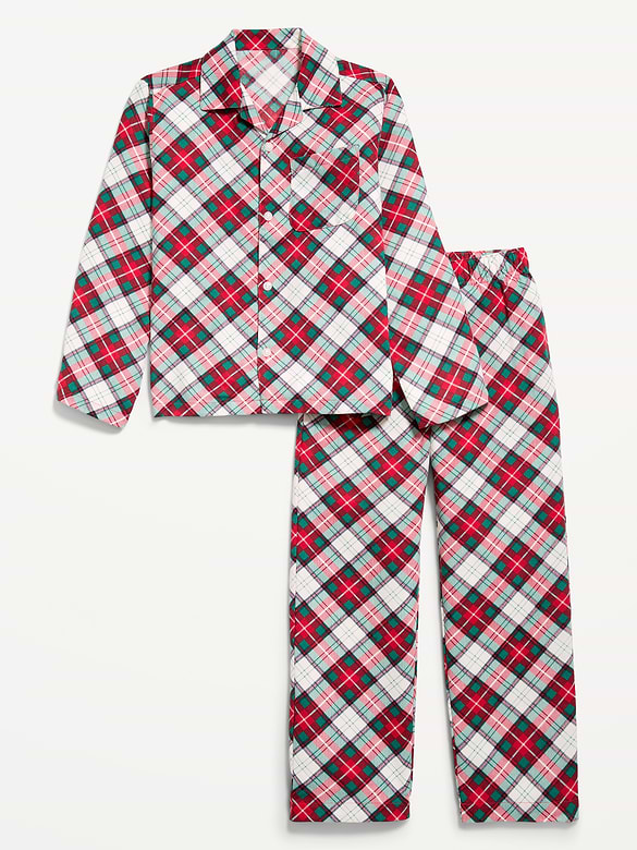Gender-Neutral Printed Flannel Pajama Pants Set for Kids