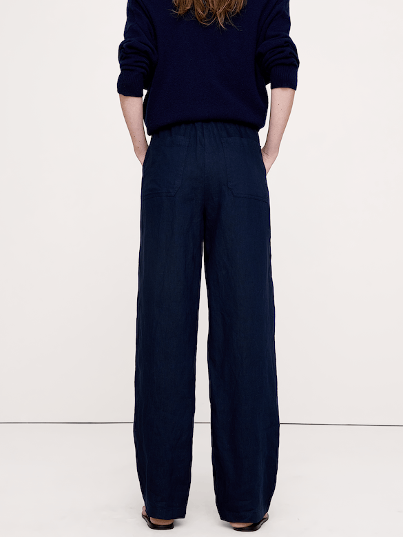The Getaway Straight-Leg Pull-On Pant in Linen