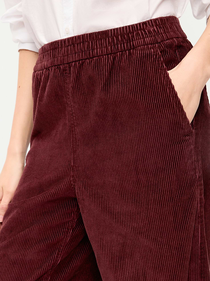 Image 4 of 8, High-Waisted Baggy Wide-Leg Corduroy Pants