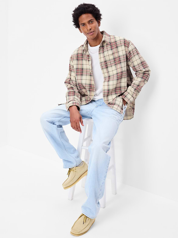 Loose Fit Long-Sleeve Corduroy Shirt