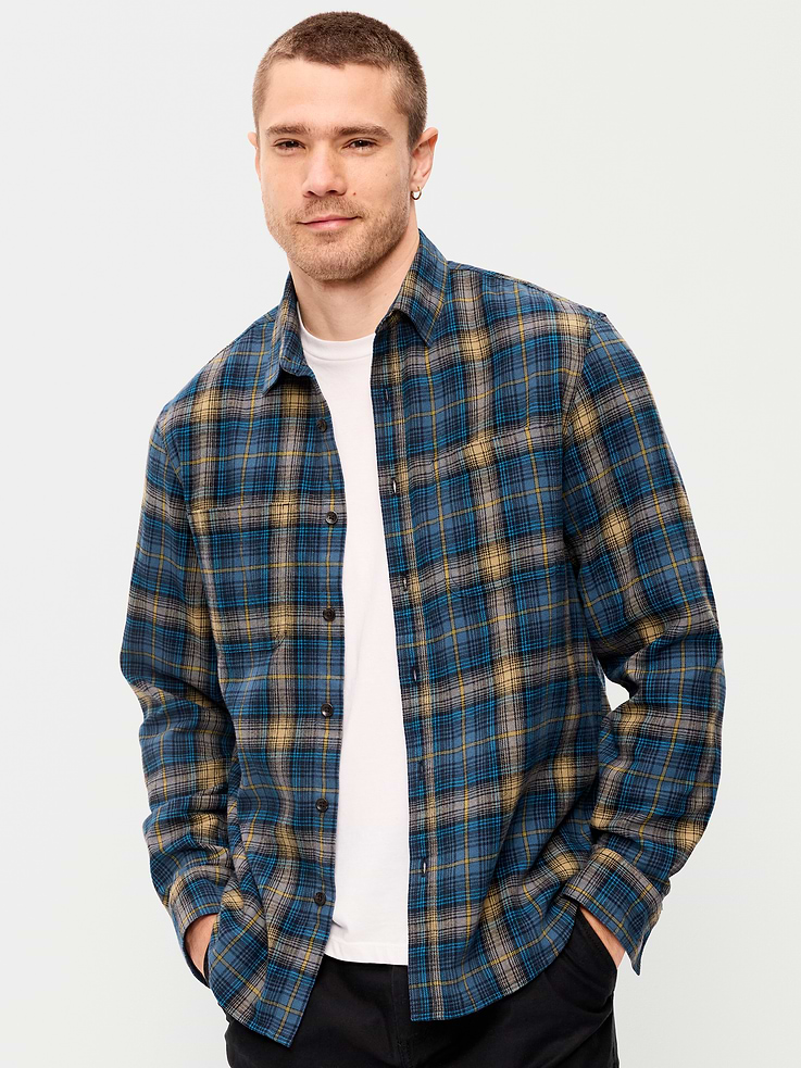 Image number 1 showing, Relaxed Long-Sleeve Flannel Pocket Shirt