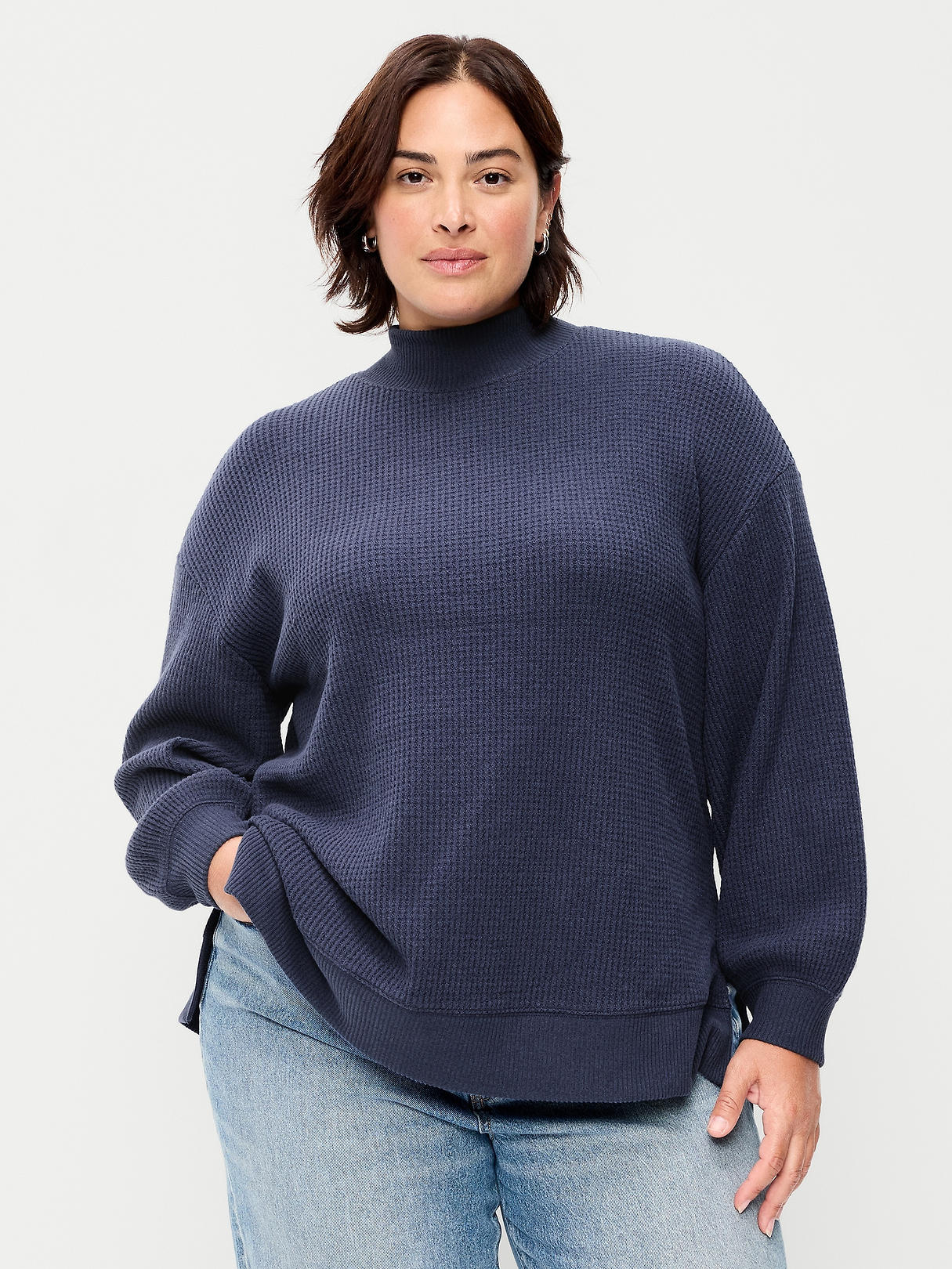 Oversized Mock-Neck Long-Sleeve Top | Old Navy