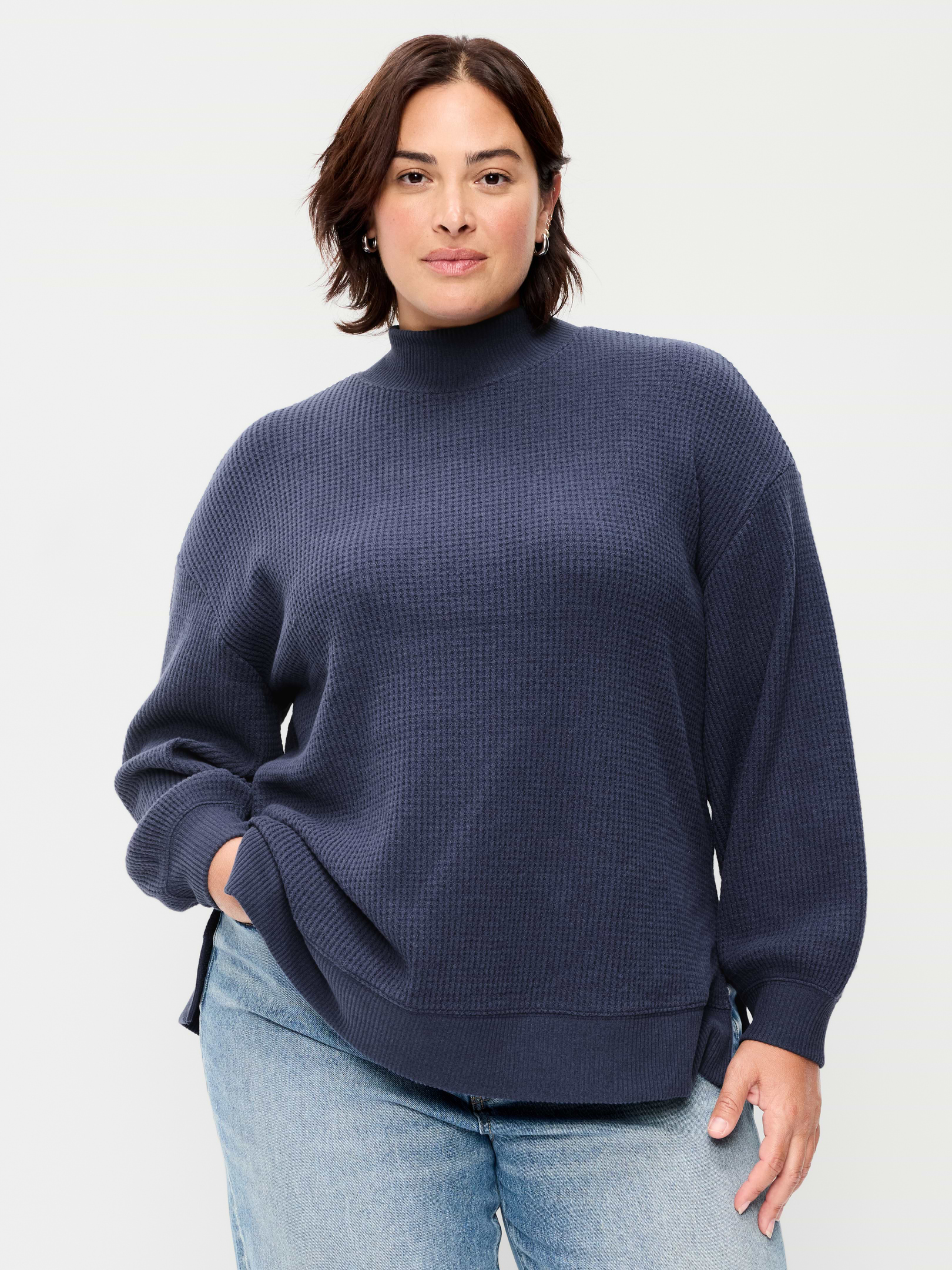 Oversized Mock-Neck Long-Sleeve Top | Old Navy