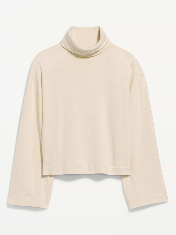 Image 5 of 7, Long-Sleeve Oversized Turtleneck Sweater
