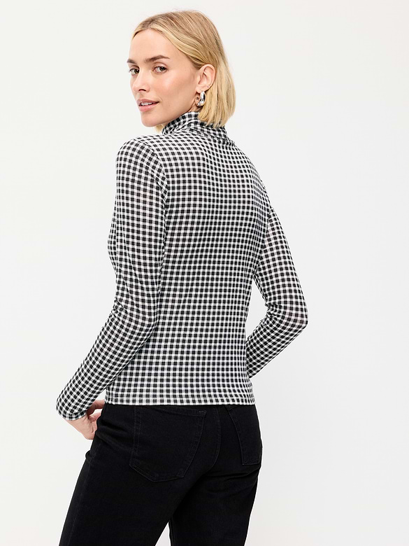 Slim-Fit Printed Turtleneck