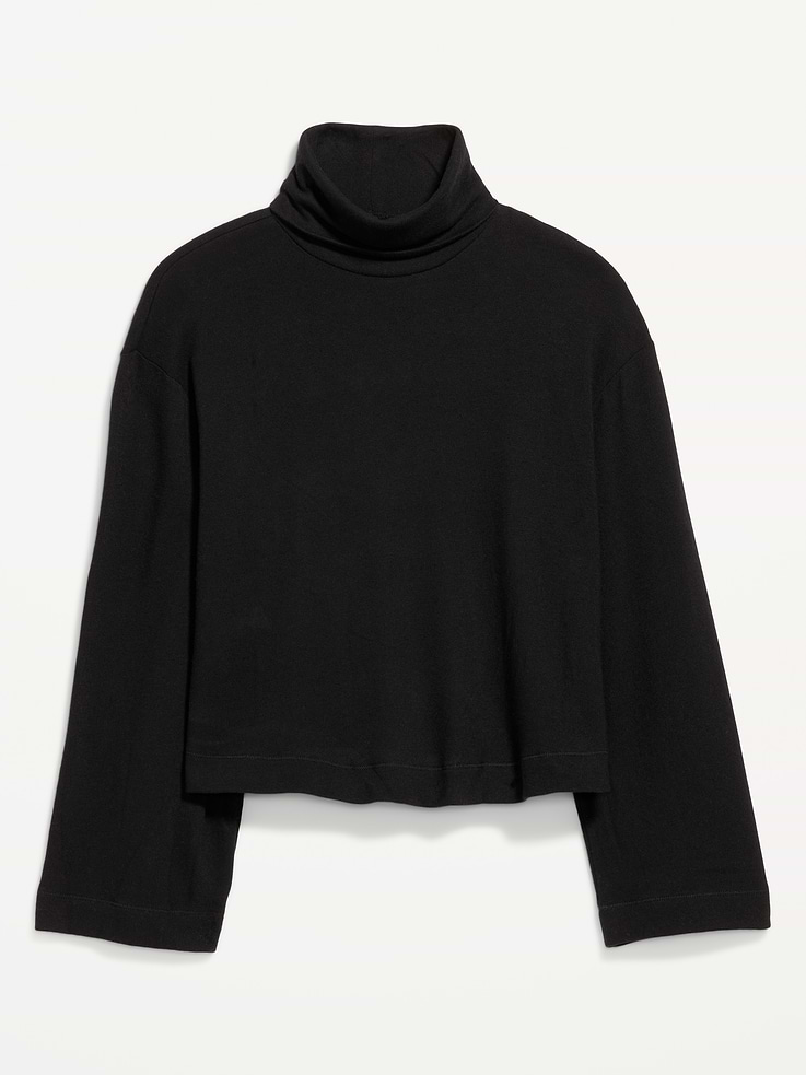 Image 5 of 5, Long-Sleeve Oversized Turtleneck Sweater