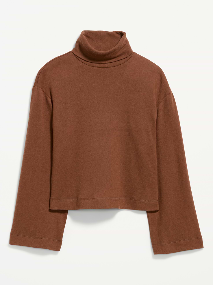 Image 5 of 9, Long-Sleeve Oversized Turtleneck Sweater