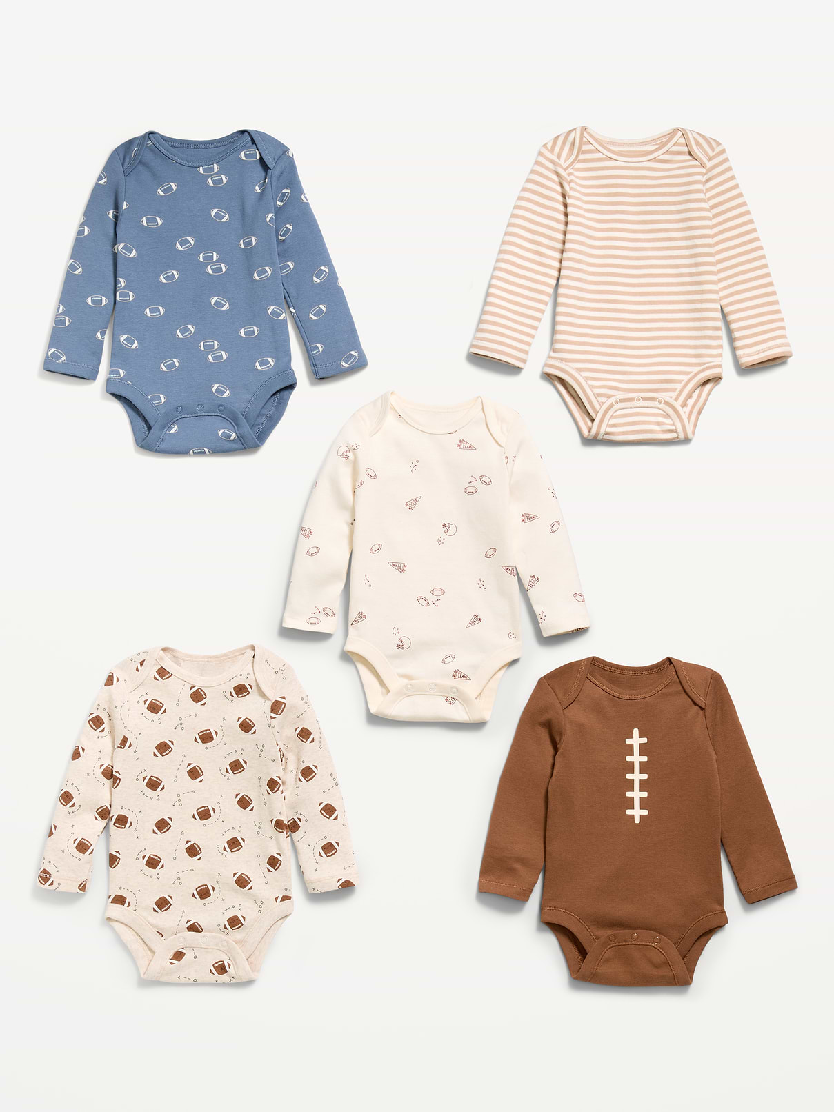 Image number 2 showing, Long-Sleeve Bodysuit 5-Pack for Baby