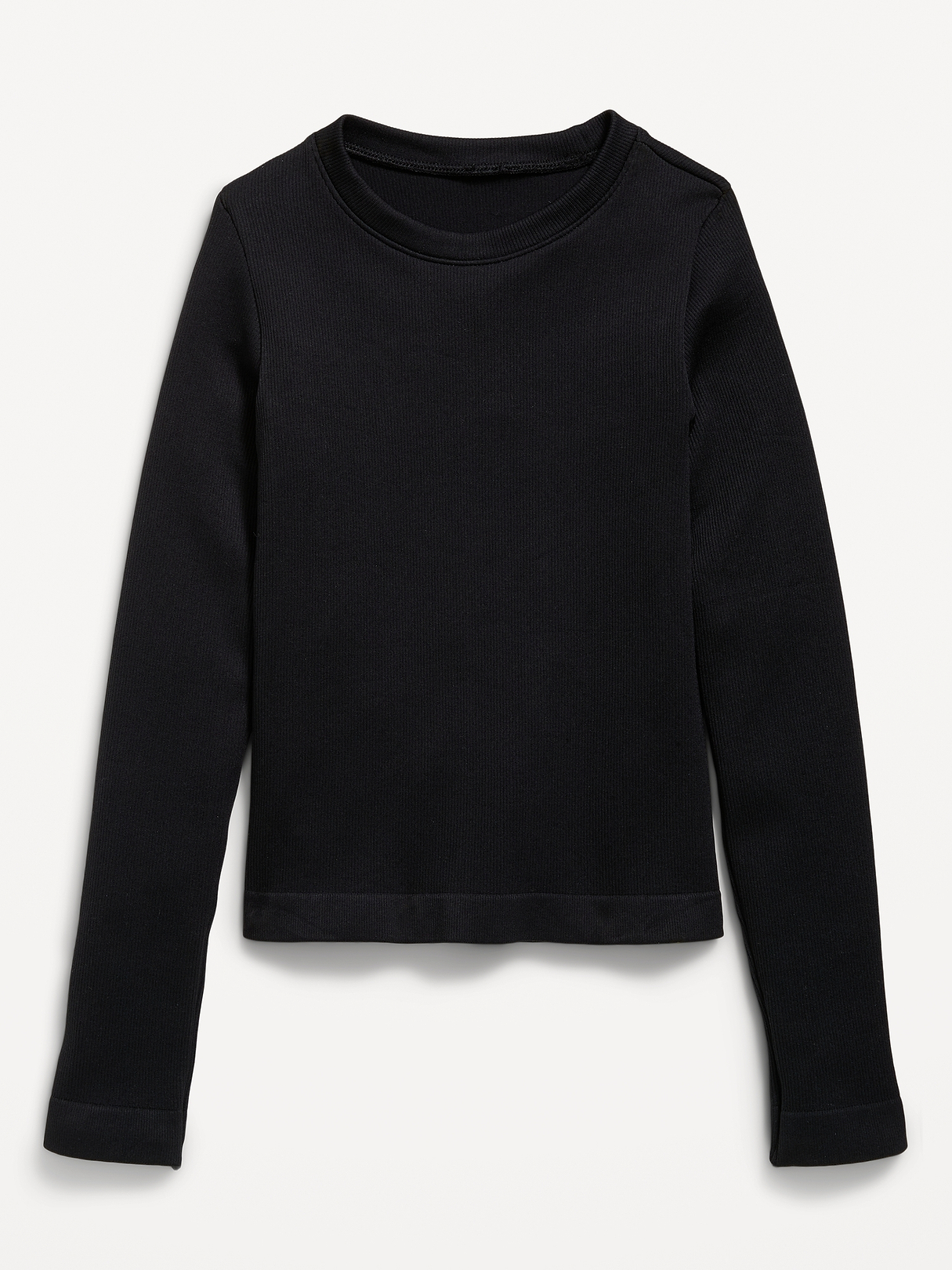 Fitted Long-Sleeve Seamless Ribbed Performance Top for Girls | Old