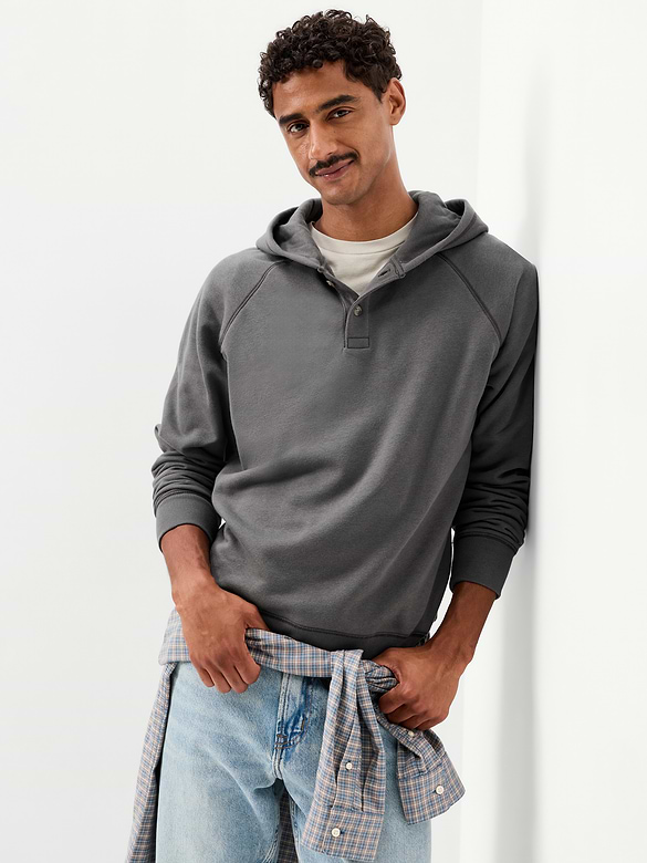 Henley Pullover Hoodie