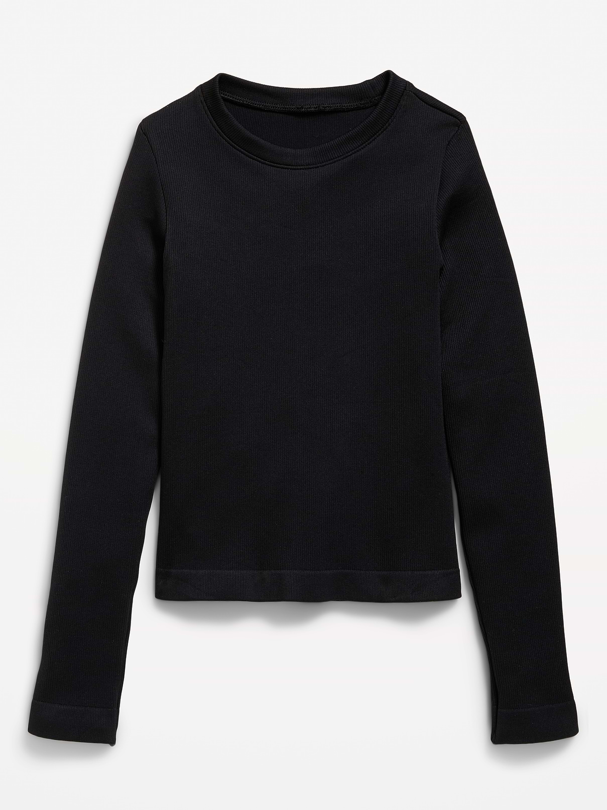 Image number 2 showing, Fitted Long-Sleeve Seamless Ribbed Performance Top for Girls