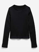 Image number 2 showing, Fitted Long-Sleeve Seamless Ribbed Performance Top for Girls